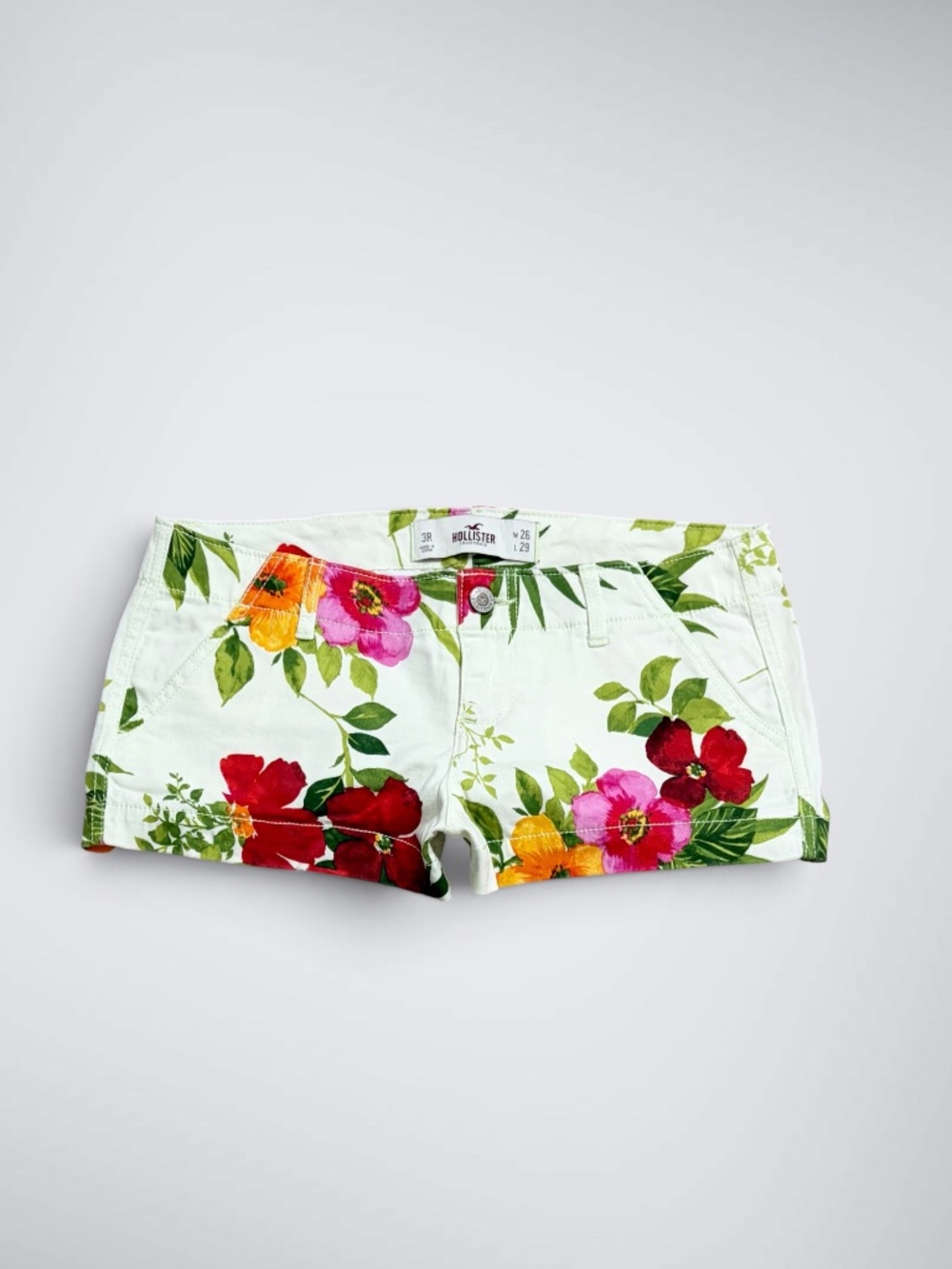 Early 2000s Hollister Low Rise Micro Mini Shorts | Tropical Vibes